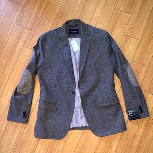 NWT Banana Republic Tailored Slim Fit Blazer Elbow Patch Suit Jacket 42R Brown